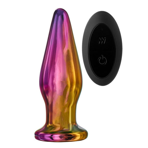 Dream Toys Glamour Glass Tapered Vibe Butt Plug Remote Control Vibrating Anal USB Sex Toy