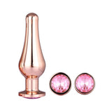Gleaming Love Butt Plug Set Rose Gold Metal Gem Stone Jewel Anal Pleasure Sex Toy
