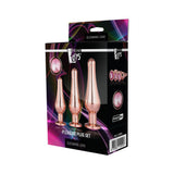 Gleaming Love Butt Plug Set Rose Gold Metal Gem Stone Jewel Anal Pleasure Sex Toy
