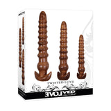 Evolved Twisted Love Anal Probe Set Gold Screw Butt Plug Beads Training Kit