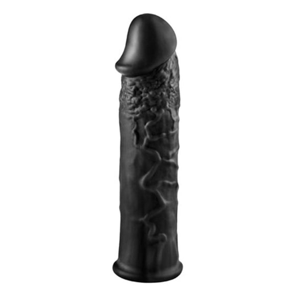 Excellent Power Black 6 Inch Length Extender Penis Sleeve Realistic Silicone Cock Extension Sheath