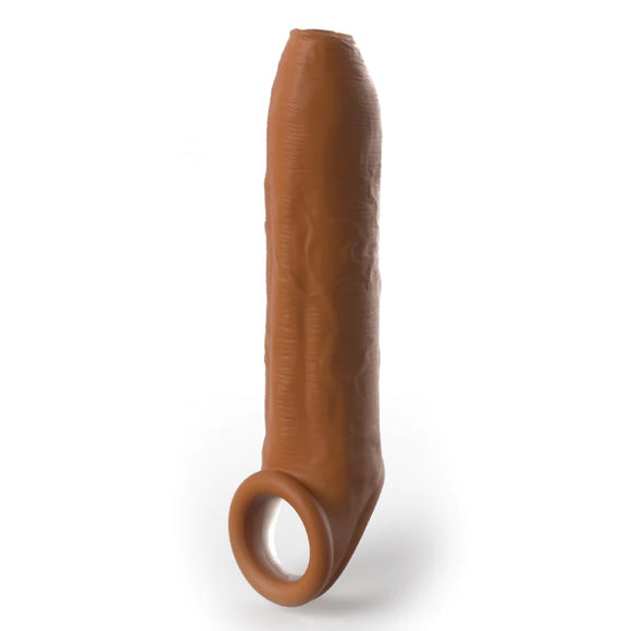 Fantasy X-Tensions Elite Uncut Tan Penis Enhancer Sleeve Uncircumcised Foreskin Brown Cock Sheath