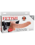 Fetish Fantasy Series Vibrating Hollow Strap-On 9" Penis Dildo Harness