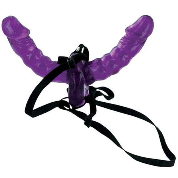 Fetish Fantasy Series Double Delight Dildo Strap On Elastic Harness Couples Lesbian Toy