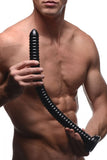 Hosed 19 Inch Ribbed Anal Snake Dildo Flexible Black Suction Cup Long Deep Probe