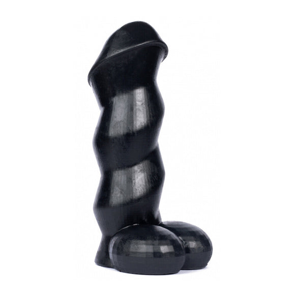 Hunglock Yale Dildo XL Spiral Thick Black Penis Twist Hardcore Anal Gape Sex Toy