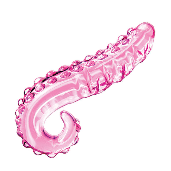 Icicles No.24 Pink Glass Tentacle Dildo Ribbed Probe Fantasy Fetish Wand Massager Sex Toy