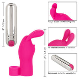CalExotics Intimate Play Pink Bunny Rabbit Masturbation Finger Vibrator USB Rechargeable Masturbation Sex Toy