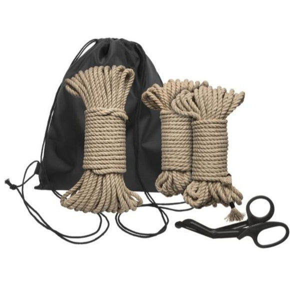 Kink Bind & Tie Initiation 5 Piece Hemp Rope Kit Bondage Shibari Set