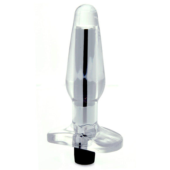 Seven Creations AquaVee Vibrating Butt Plug Clear Tapered Anal Bullet Fun Sex Toy