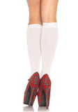 Leg Avenue Winnie Opaque White Knee High Socks Womens Hosiery