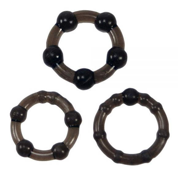 Me You Us Easy Squeeze Cock Ring Set Super Stretchy Beaded Penis Rings 3pk