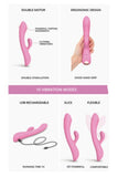 Love To Love Bunny & Clyde Tapping Rabbit Vibrator Pink Passion Massager USB Sex Toy