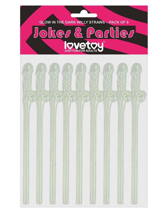 Lovetoy Glow in the Dark Willy Straws Hen Party Rude Funny Bachelorette Fun Drinking Games