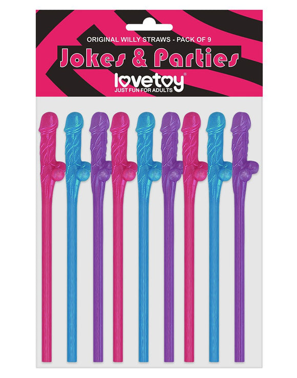 Lovetoy Multicolour Willy Straws Hen Party Rude Penis Bachelorette Drinking Fun