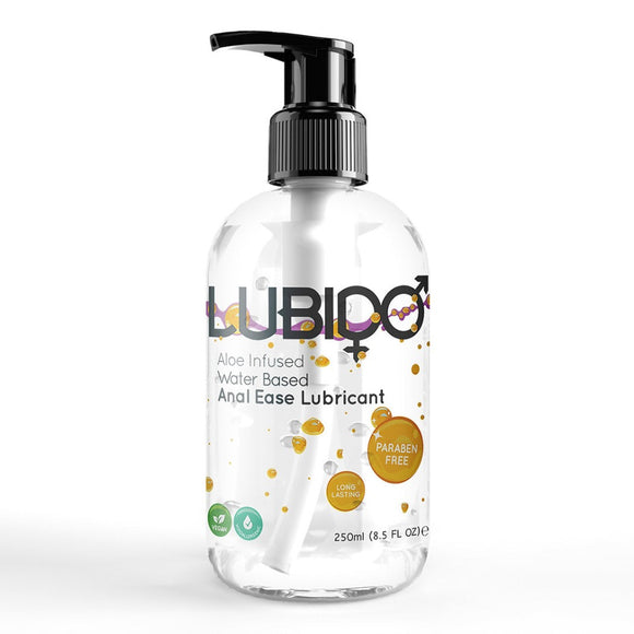 Lubido Anal Ease Lubricant Water Based Aloe Lube 250ml Pump Bottle