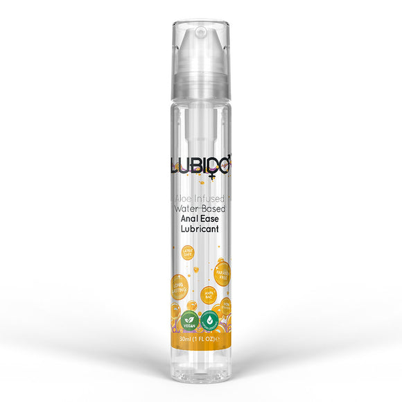 Lubido Anal Ease Lubricant Water Based Aloe Lube 30ml Pump Bottle