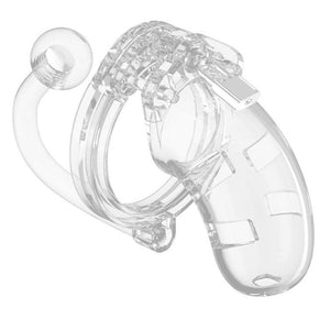 Man Cage #10 Clear 3.5" Chastity Cage with Anal Plug