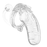 Man Cage #11 Clear 4.5" Chastity Cage with Anal Plug