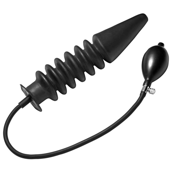 Master Series Accordion Inflatable XL Butt Plug Rubber Anal Stretch Gape Pump Hardcore Sex Toy