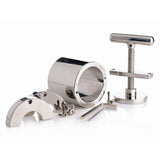 Master Series Steel Ball Press Chamber Vice Lock Submission CBT Fetish Testicle Torture Device