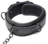 Master Series Collared Temptress Black Collar Adjustable Nipple Pinch Clamps Chain Fetish Play
