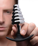Master Series Dark Hive Silver Aluminium Metal Ribbed Butt Plug S&M Anal Sex Toy