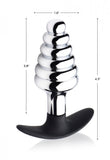 Master Series Dark Hive Silver Aluminium Metal Ribbed Butt Plug S&M Anal Sex Toy