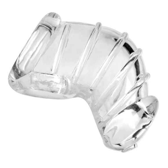 Master Series Detained Soft Rubber Body Clear Transparent Male Chastity Cock Cage Erection Restriction Fetish