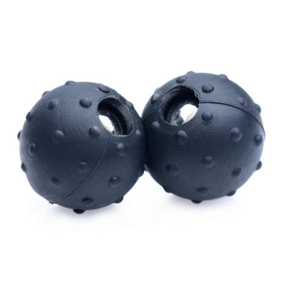 Master Series Dragon's Orbs Nubbed Magnetic Balls Nipple Pinch Clamp Set