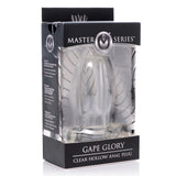 Master Series Gape Glory Large Butt Plug Clear Hollow Open Wide Tunnel Enema Play Anal Sex Toy