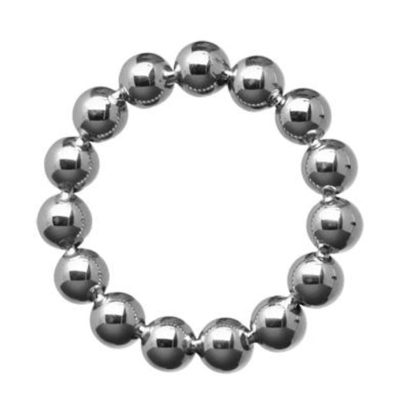Meridian Stainless Steel Beaded Cock Ring M/L