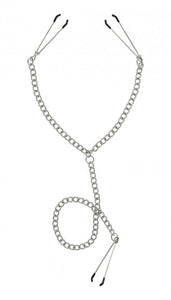 Master Series Anais X Style Nipple To Clit Tweezer Clamp Pinch Chain Set BDSM