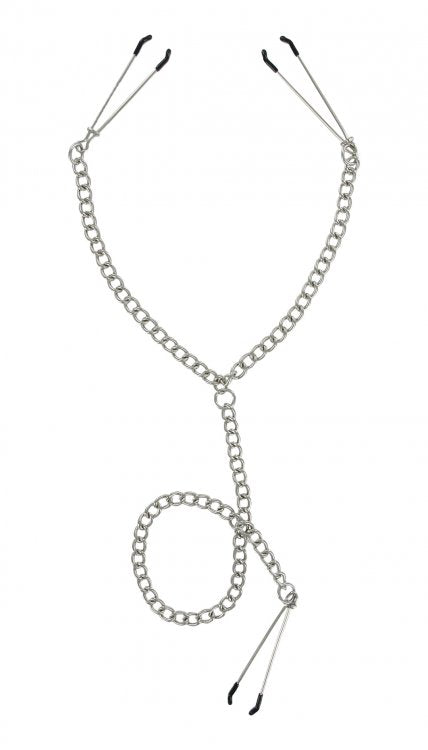 Master Series Anais X Style Nipple To Clit Tweezer Clamp Pinch Chain Set BDSM