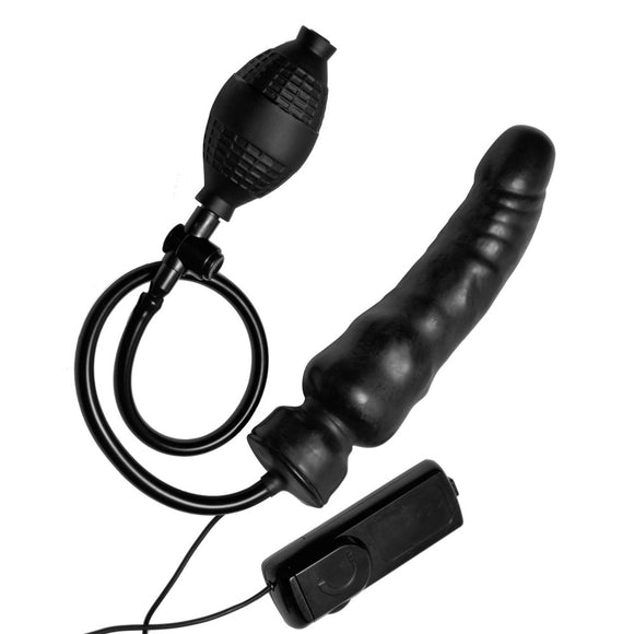 Master Series Ravage Vibrating Inflatable Penis Dildo Thick Cock Girth Gape Pump Hardcore Sex Toy