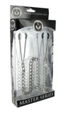 Master Series Reign Tweezer Nipple Vice Clamps Pinch Silver Chain Fetish Play Gear