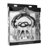 Master Series Mutiny Silicone O-Ring Mouth Gag with Adjustable Nipple Clamps Connector Chain BDSM Fetish Play