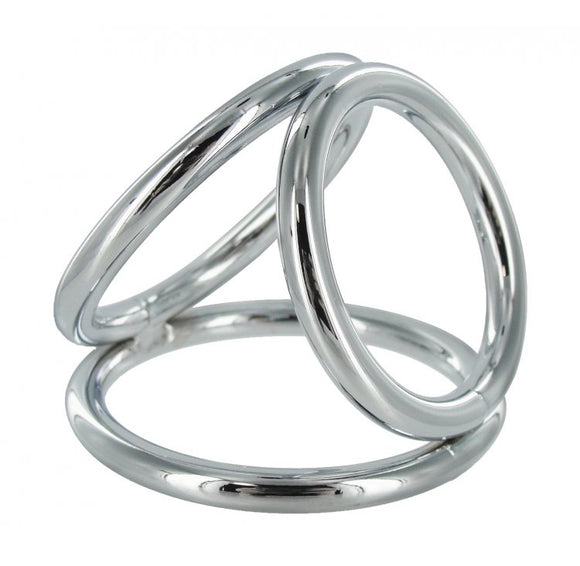 Master Series Triad Three Chamber Steel Cock Ball Ring Medium Erection Bands