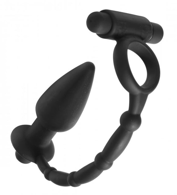 Master Series Viaticus Dual Cock Ring Butt Plug Anal Bullet Vibrator Mens Prostate Sex Toy