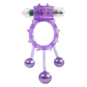 Me You Us Ball Banger Vibrating Cock Ring Bullet Spike Purple Penis Power Erection Enhancer Band