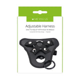 Me You Us Black Adjustable Strap-On Dildo Harness Crotchless Unisex 2 Rings