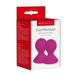 Me You Us Dual Masseuse Nipple Clit Suckers Purple Silicone Suction Bulbs