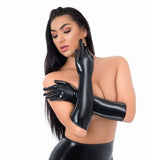 Me You Us Black Latex Full Length Gloves Fetish BDSM Erotic Rubber Wear