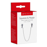 Me You Us Squeeze & Please Nipple Pinch Clamps Chain Link Adjustable Screw Pressure