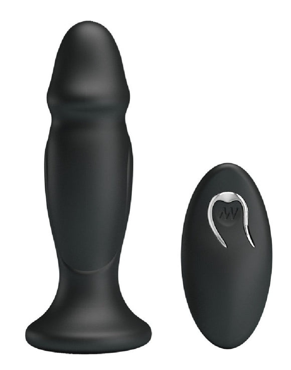 Mr Play Vibrating Black Penis Butt Plug Powerful Remote Control Anal Sex Toy USB
