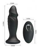 Mr Play Vibrating Black Penis Butt Plug Powerful Remote Control Anal Sex Toy USB