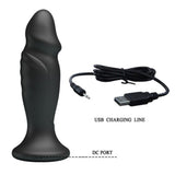 Mr Play Vibrating Black Penis Butt Plug Powerful Remote Control Anal Sex Toy USB