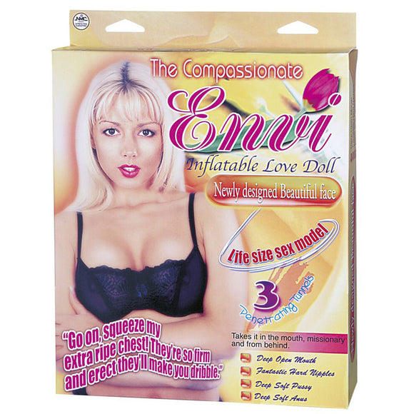 Envi Inflatable Love Doll 3 Deep Holes Blow Up Chest Sexy Blonde Life Size Model
