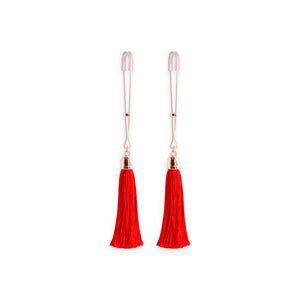 Bound Nipple Clamps Red Tassel