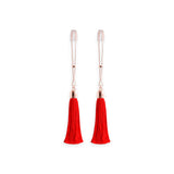 Bound Nipple Clamps Red Tassel